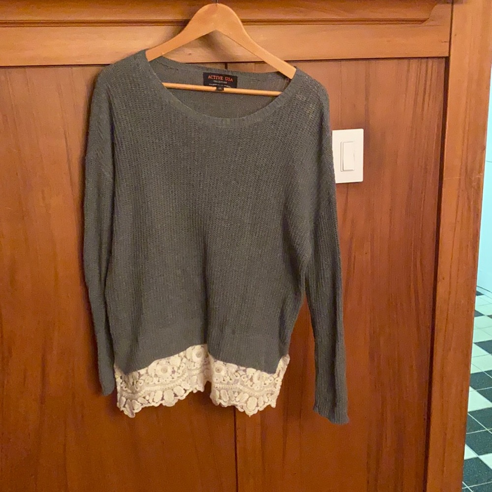 Grey and lace sweater